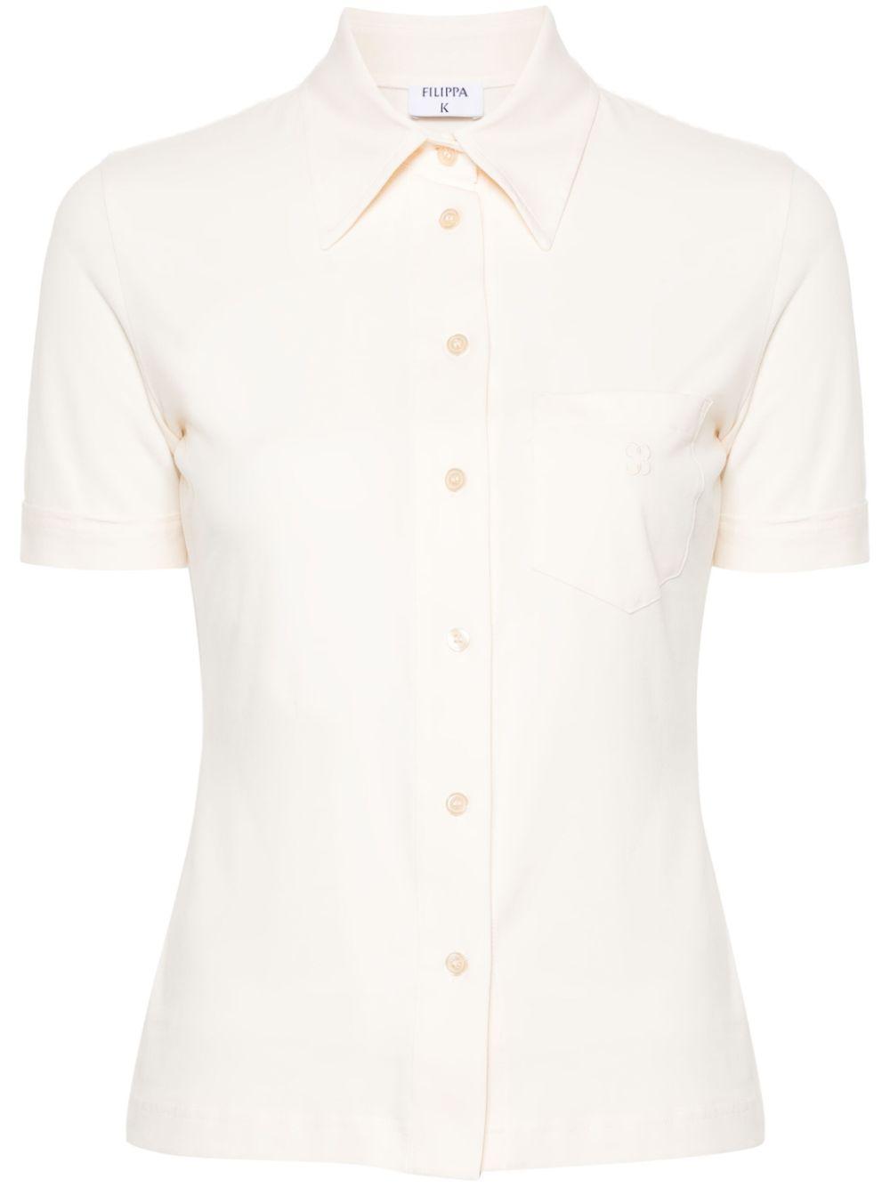 monogram-embroidered cotton shirt