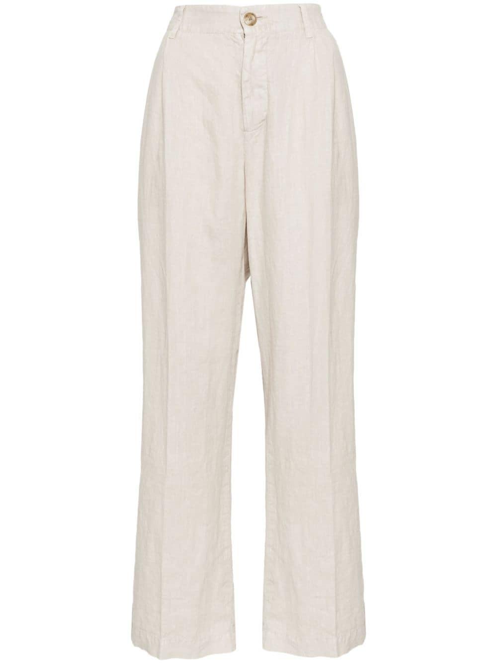 Linen pleated trousers