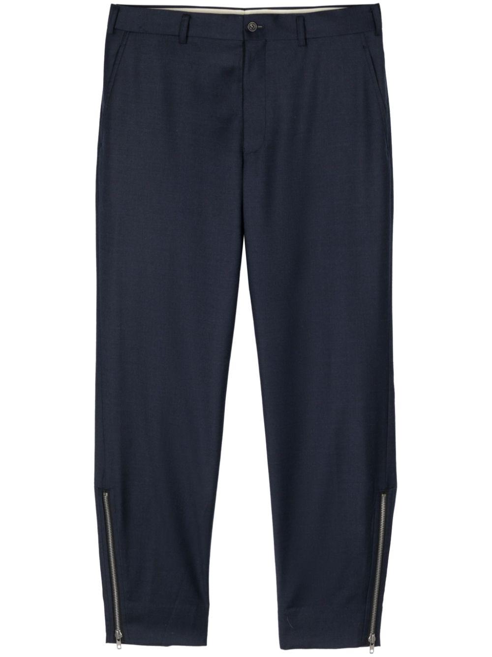 tapered wool-blend trousers