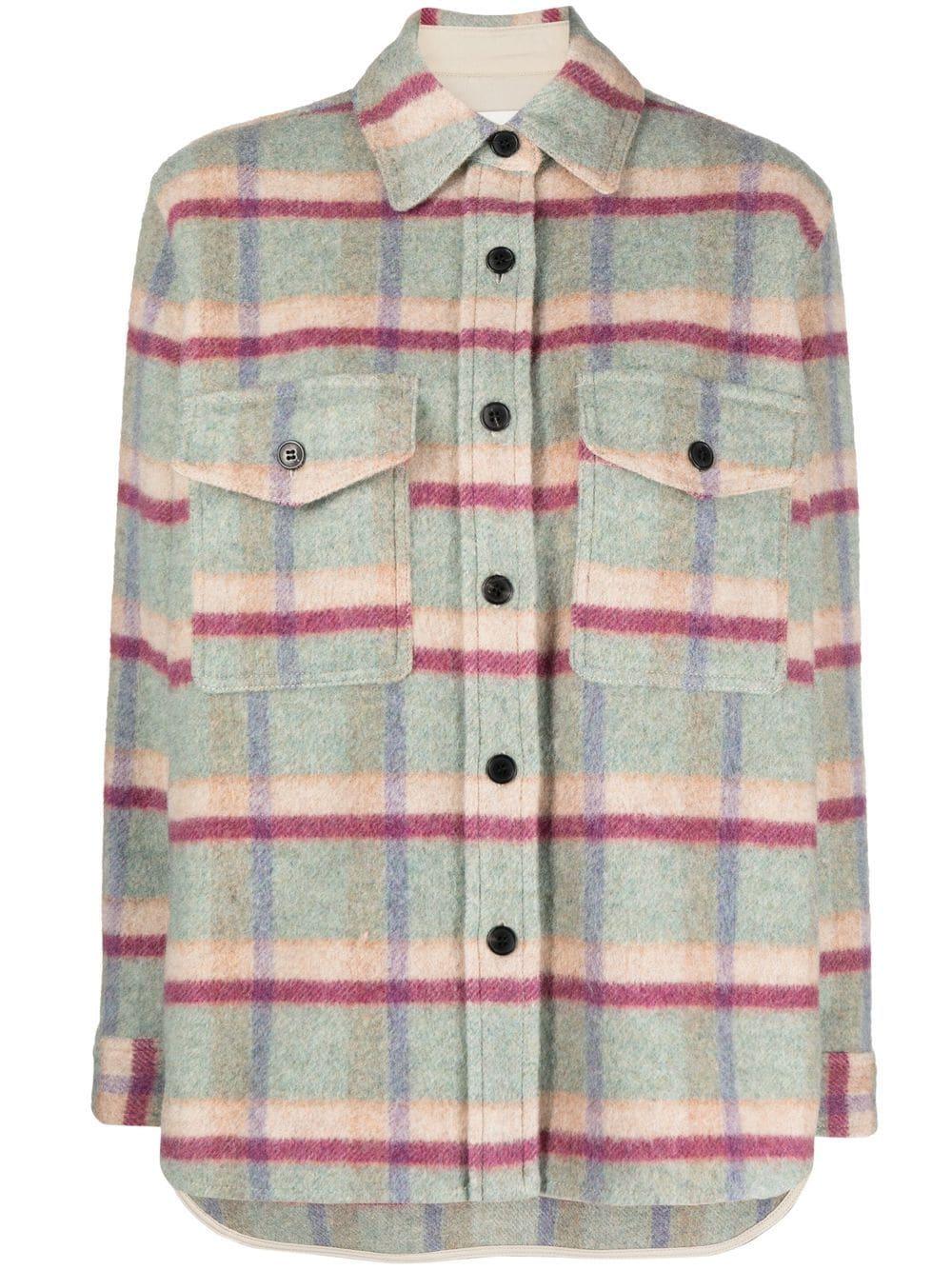 checkered fleece shirt jacket