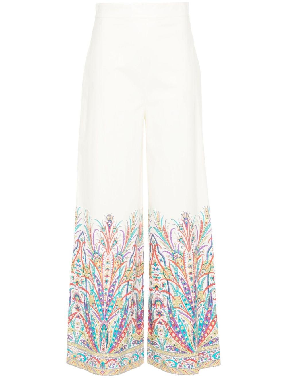 botanical-print trousers