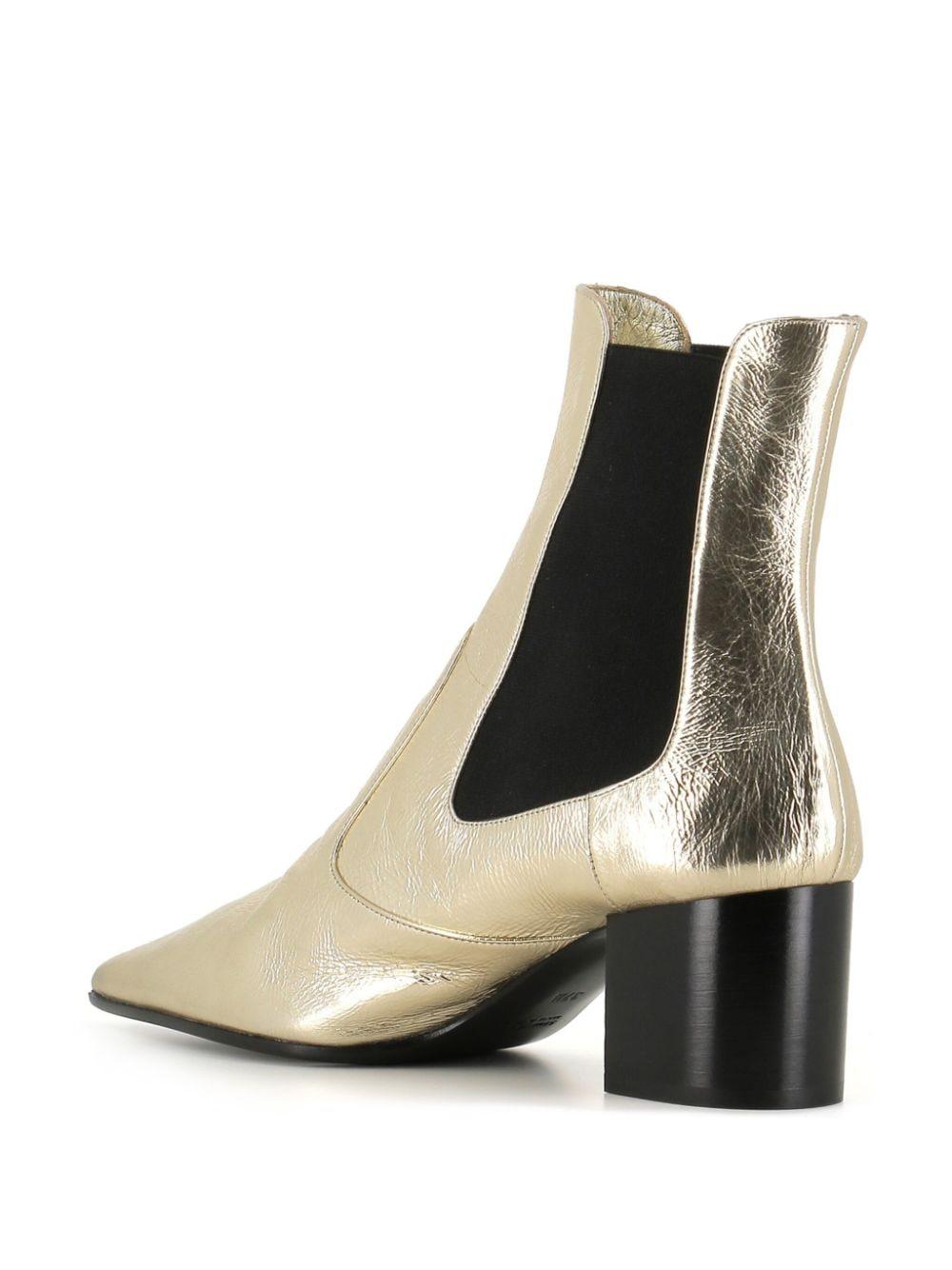 metallic-effect boots