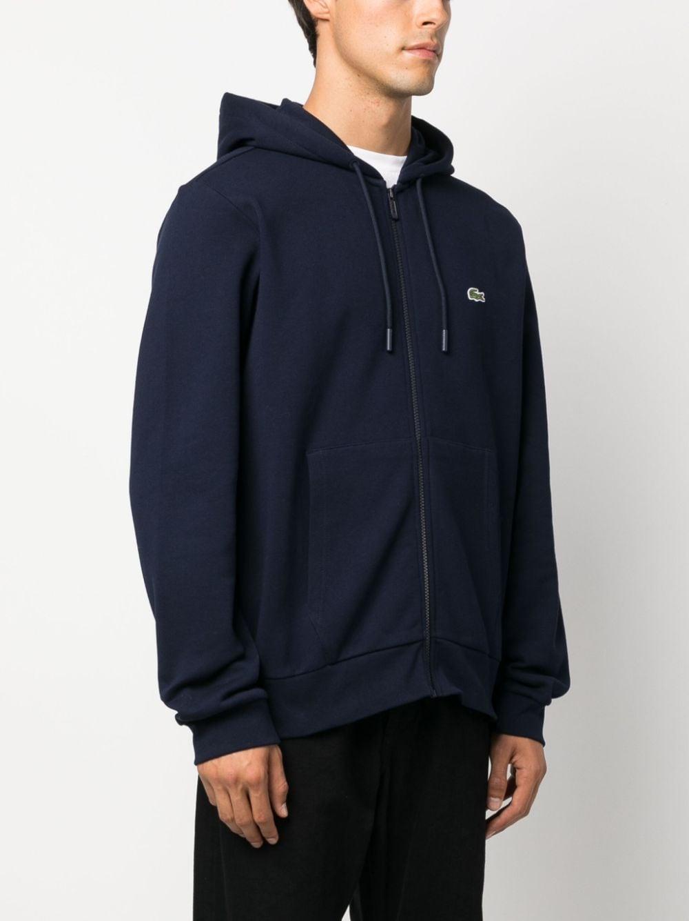 logo-embroidered zip-up hoodie