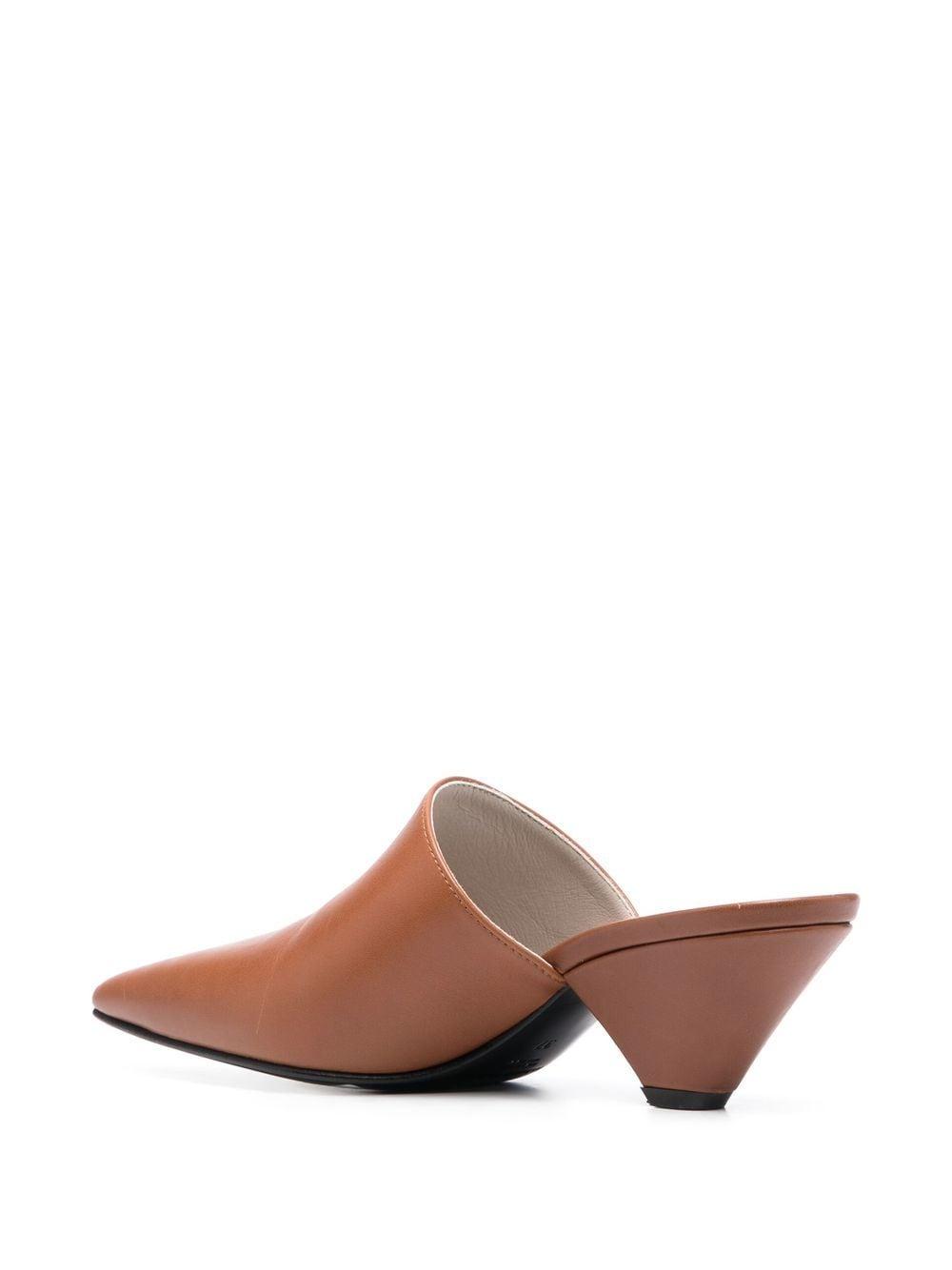 pointed 55mm leather mules