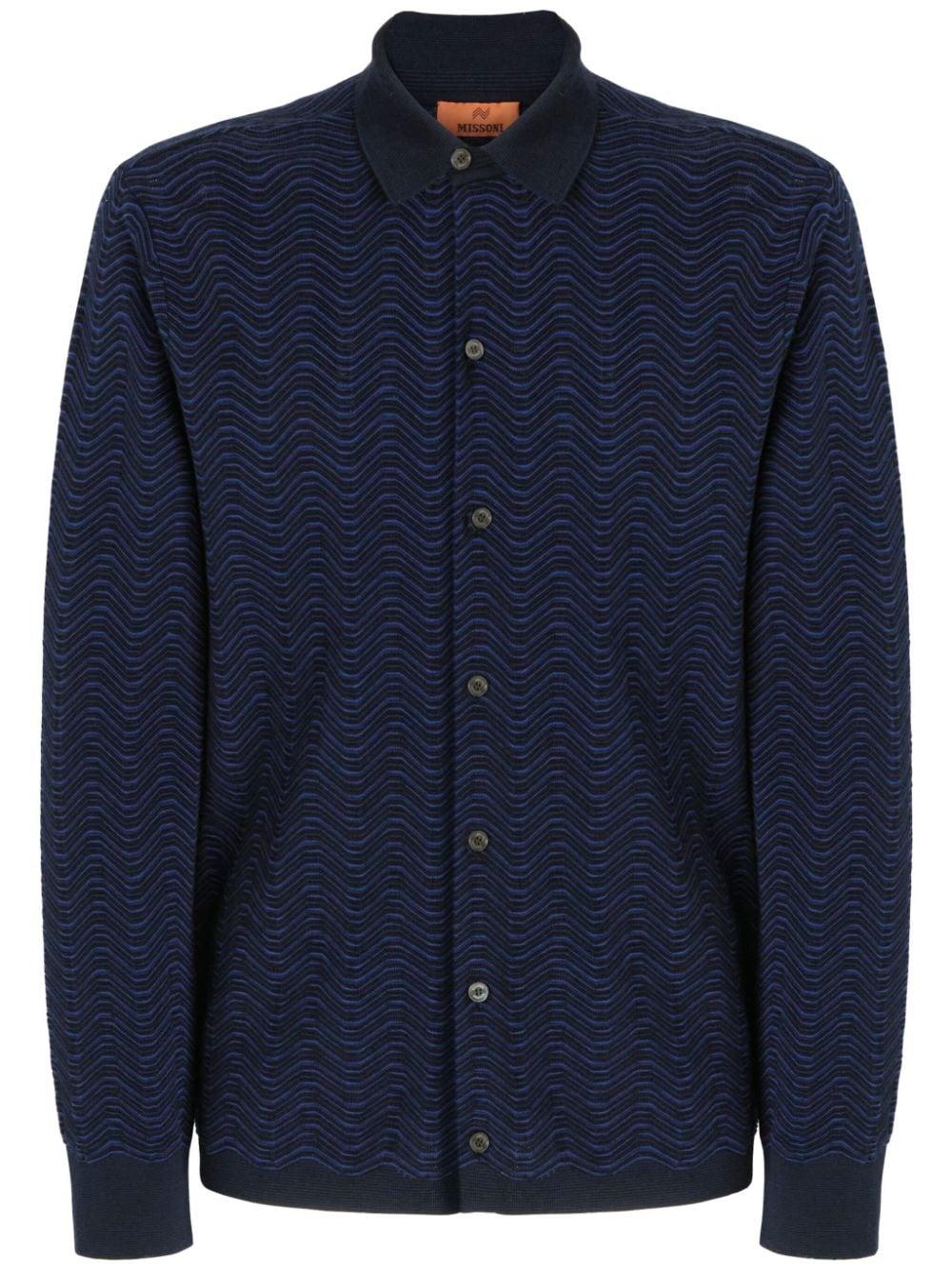 wave-pattern shirt