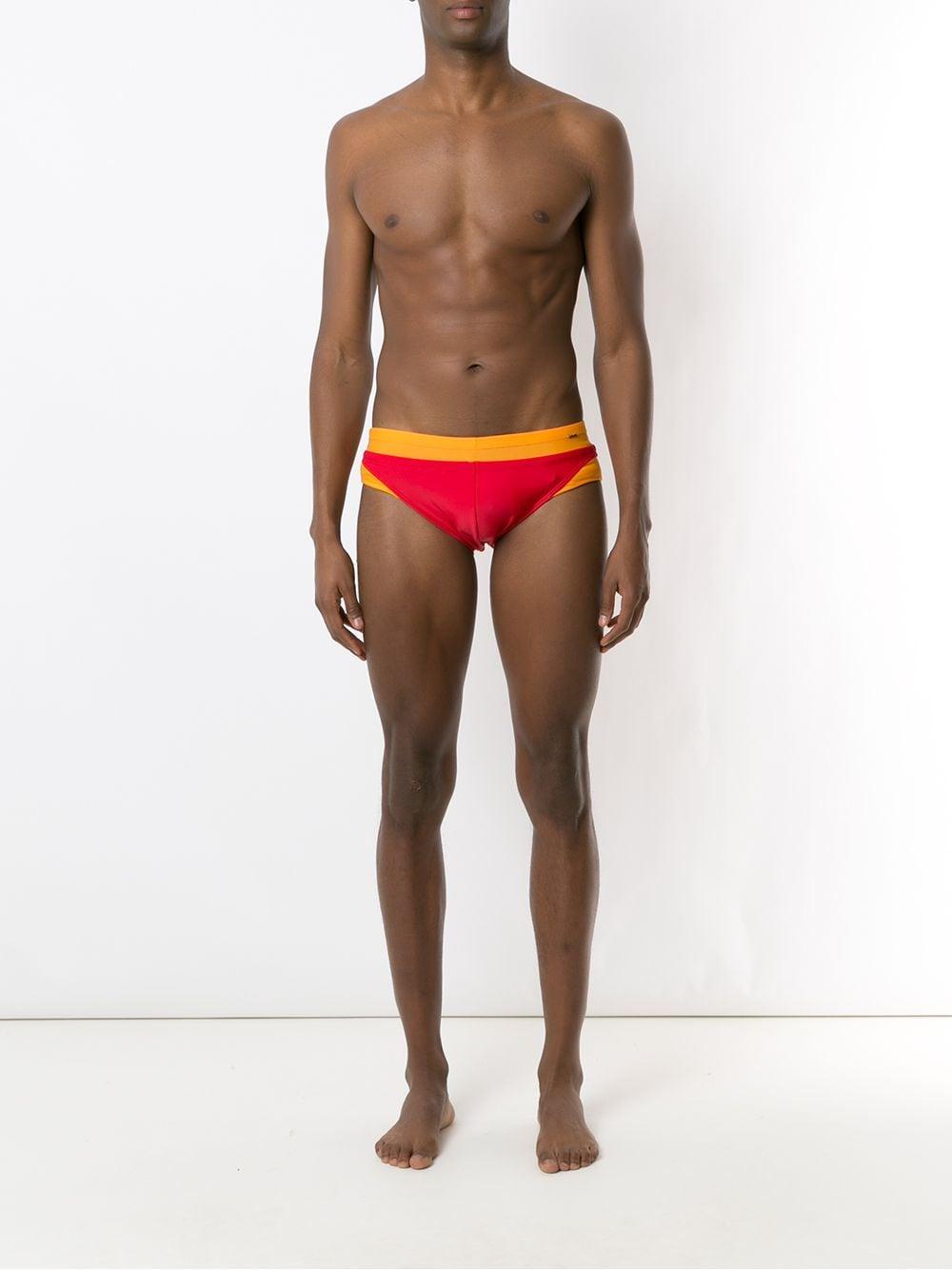 colour-block swimming trunks