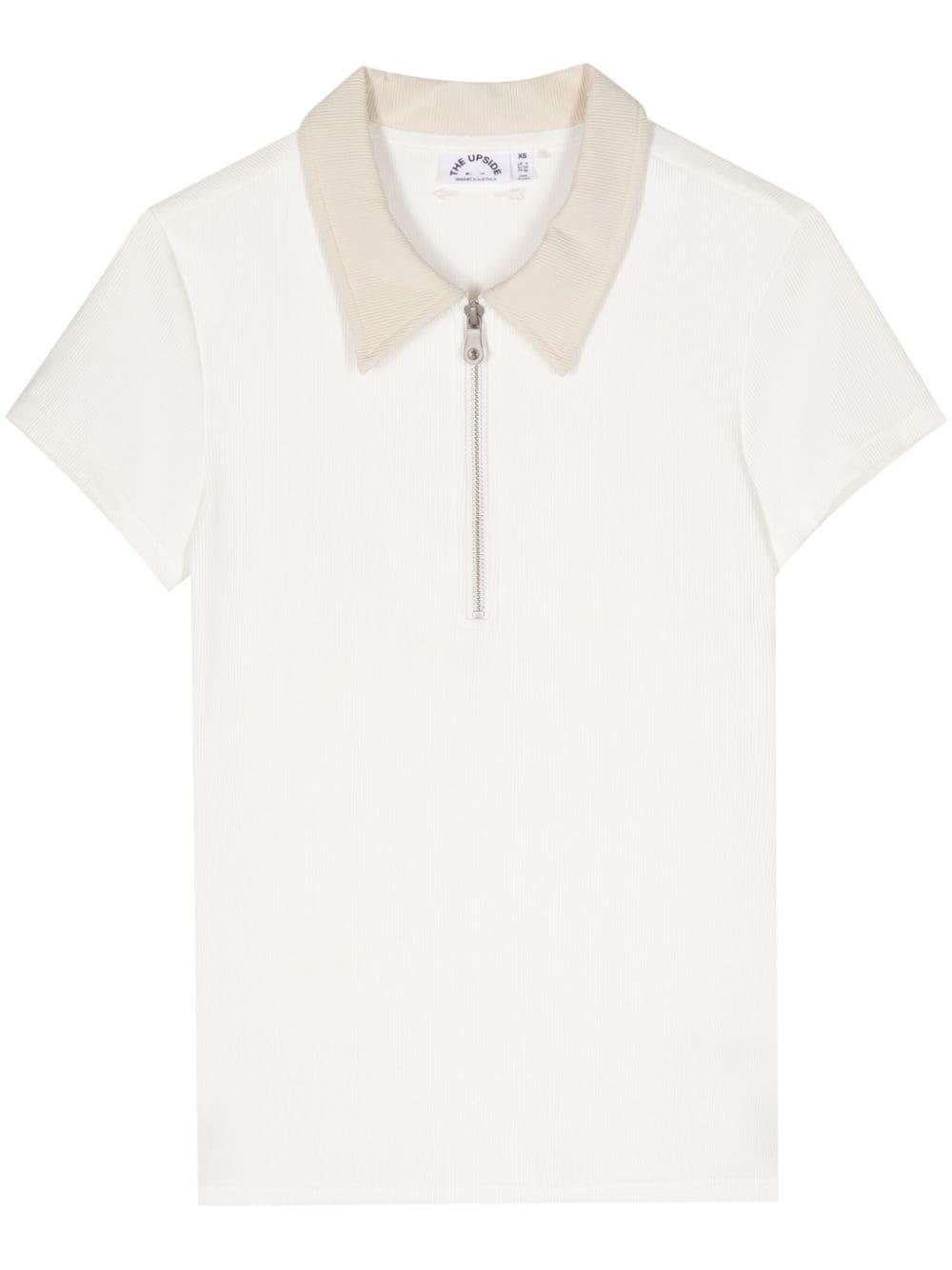 contrast-collar polo shirt