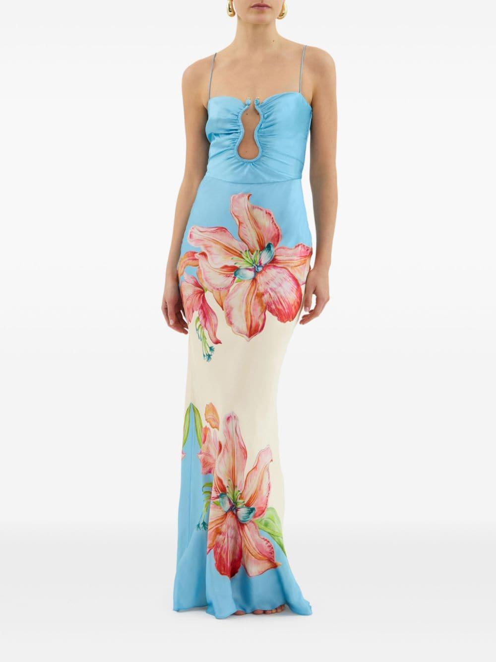 Orchid Oasis strap gown