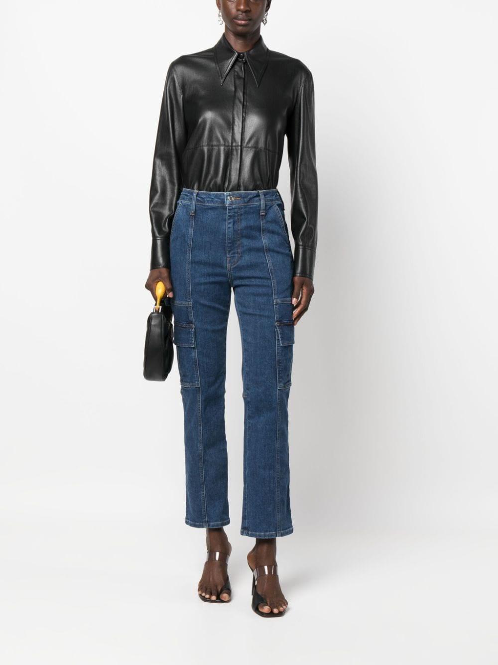 high-rise cropped-leg jeans