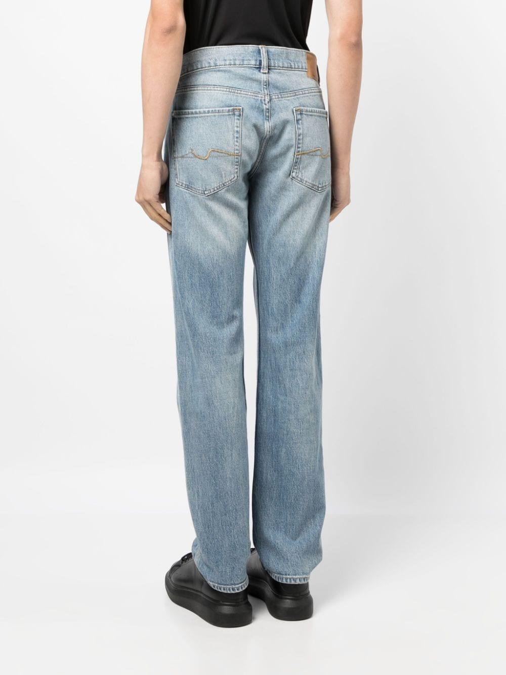 mid-rise straight-leg jeans