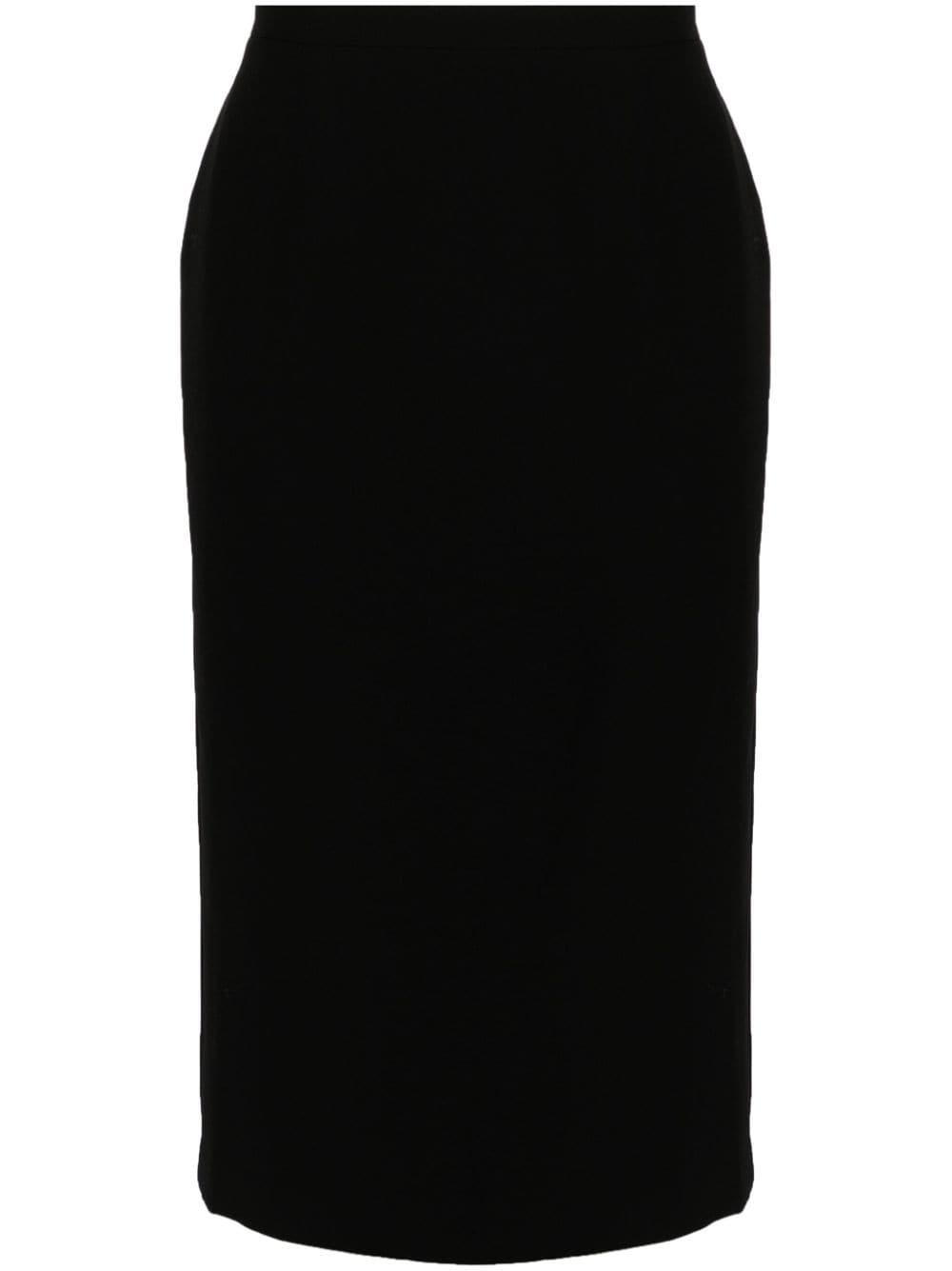 virgin wool midi skirt