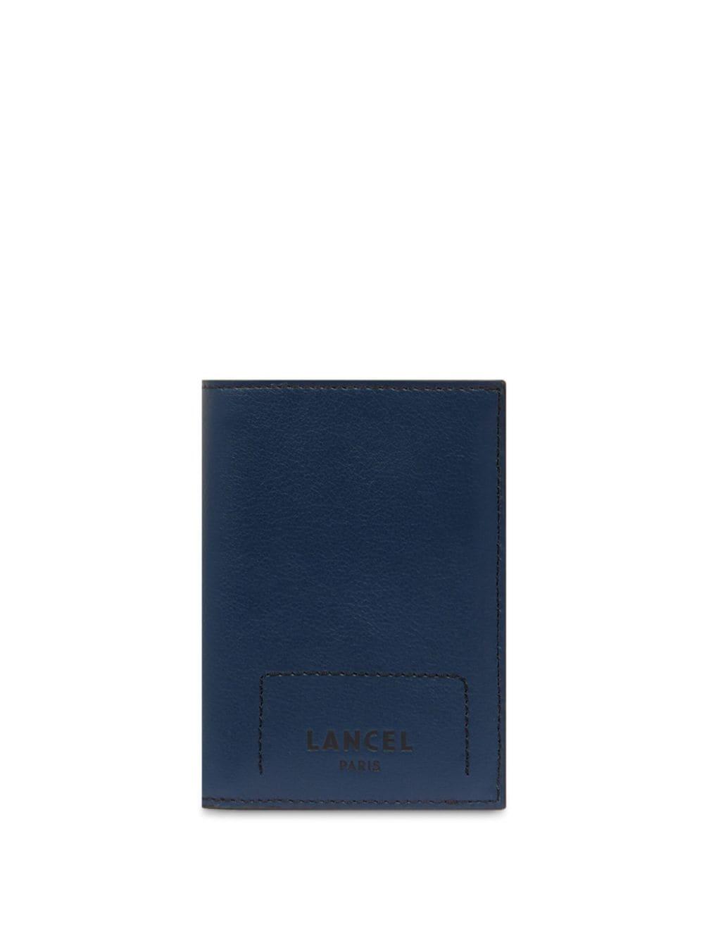 logo-embossed tri-fold wallet