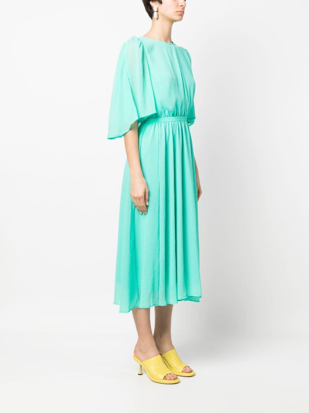 cape-effect sleeves midi dress