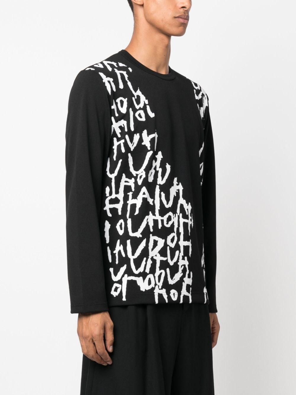 script-print long-sleeved jumper