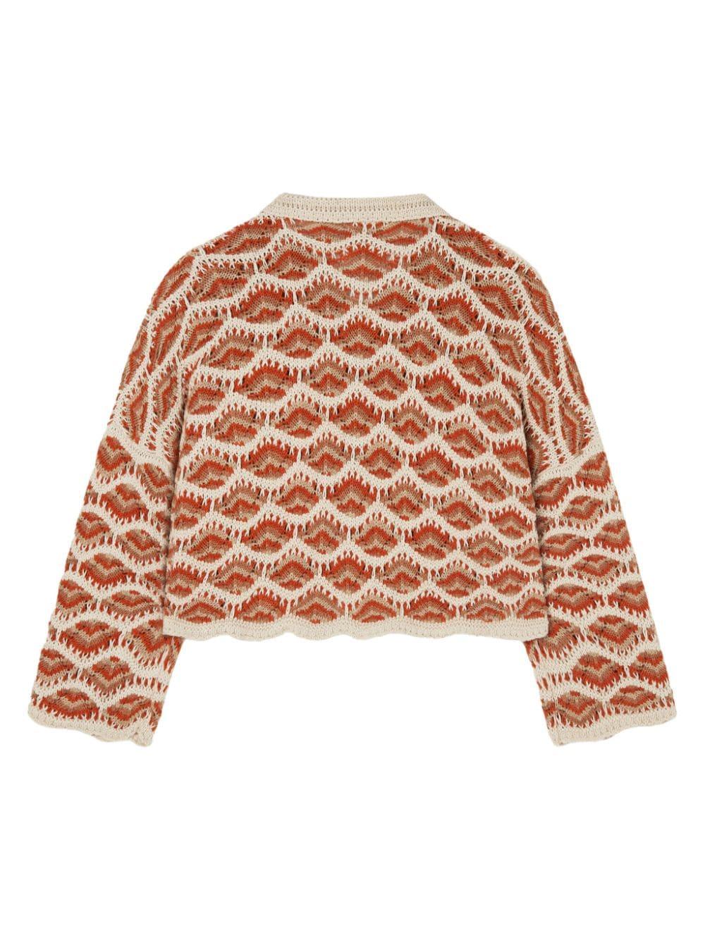 Hawa Mahal crochet-knit polo jumper