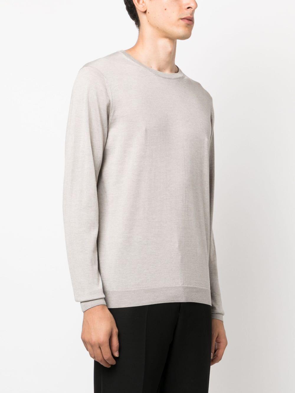 crew-neck silk-cotton jumper