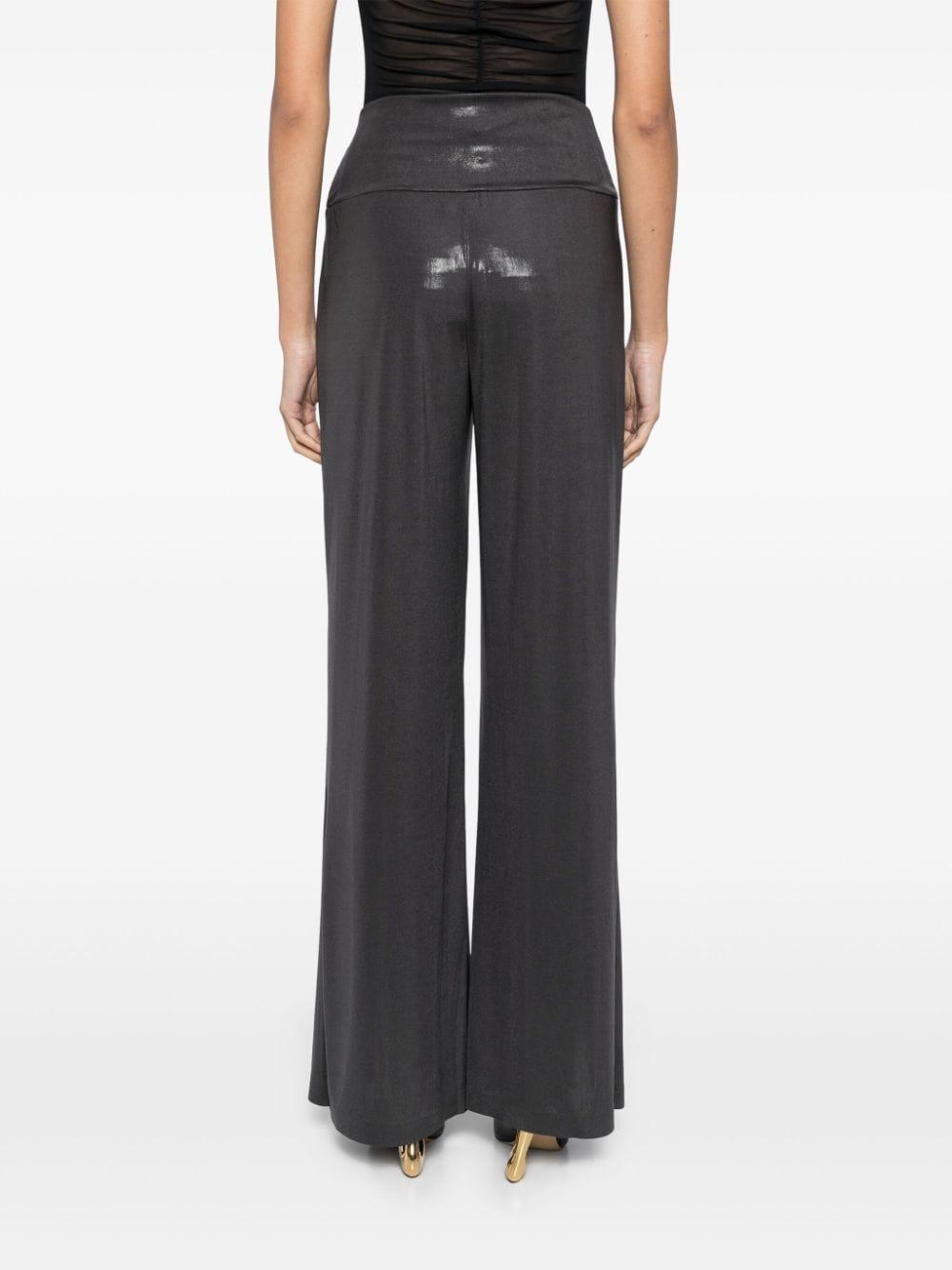 pleated straight trousers