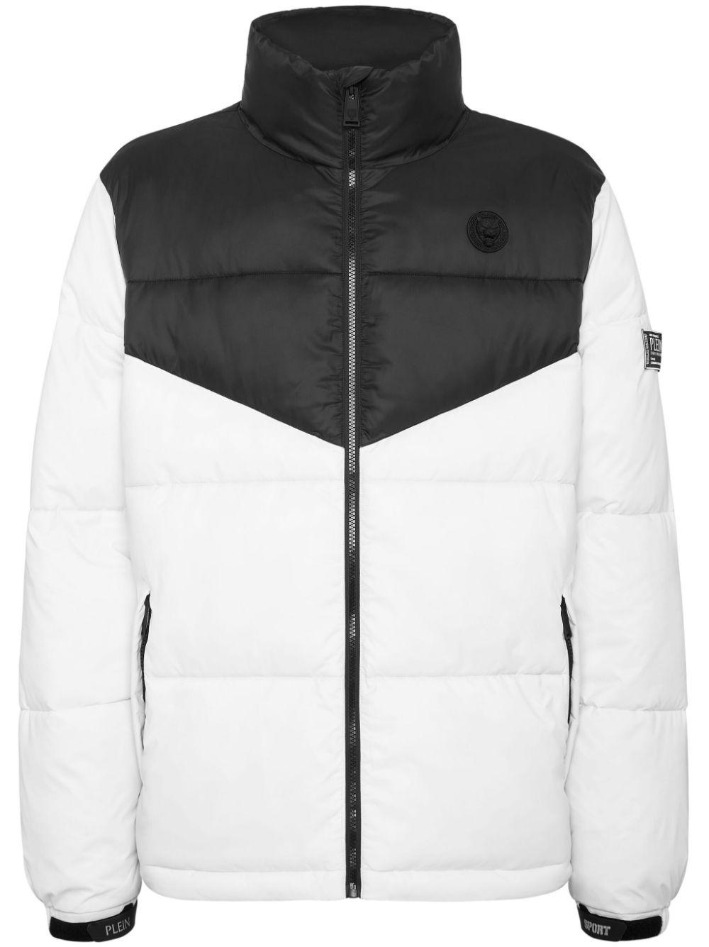 panelled puffer jacket