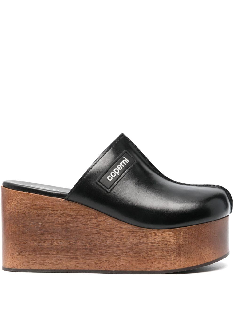 90mm platform-wedge clogs