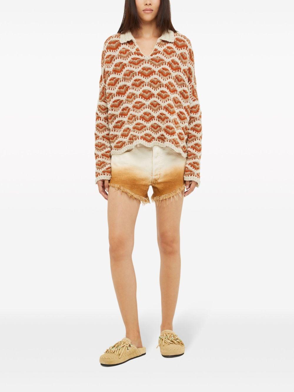 Hawa Mahal crochet-knit polo jumper