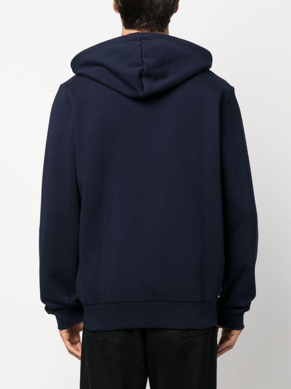 logo-embroidered zip-up hoodie