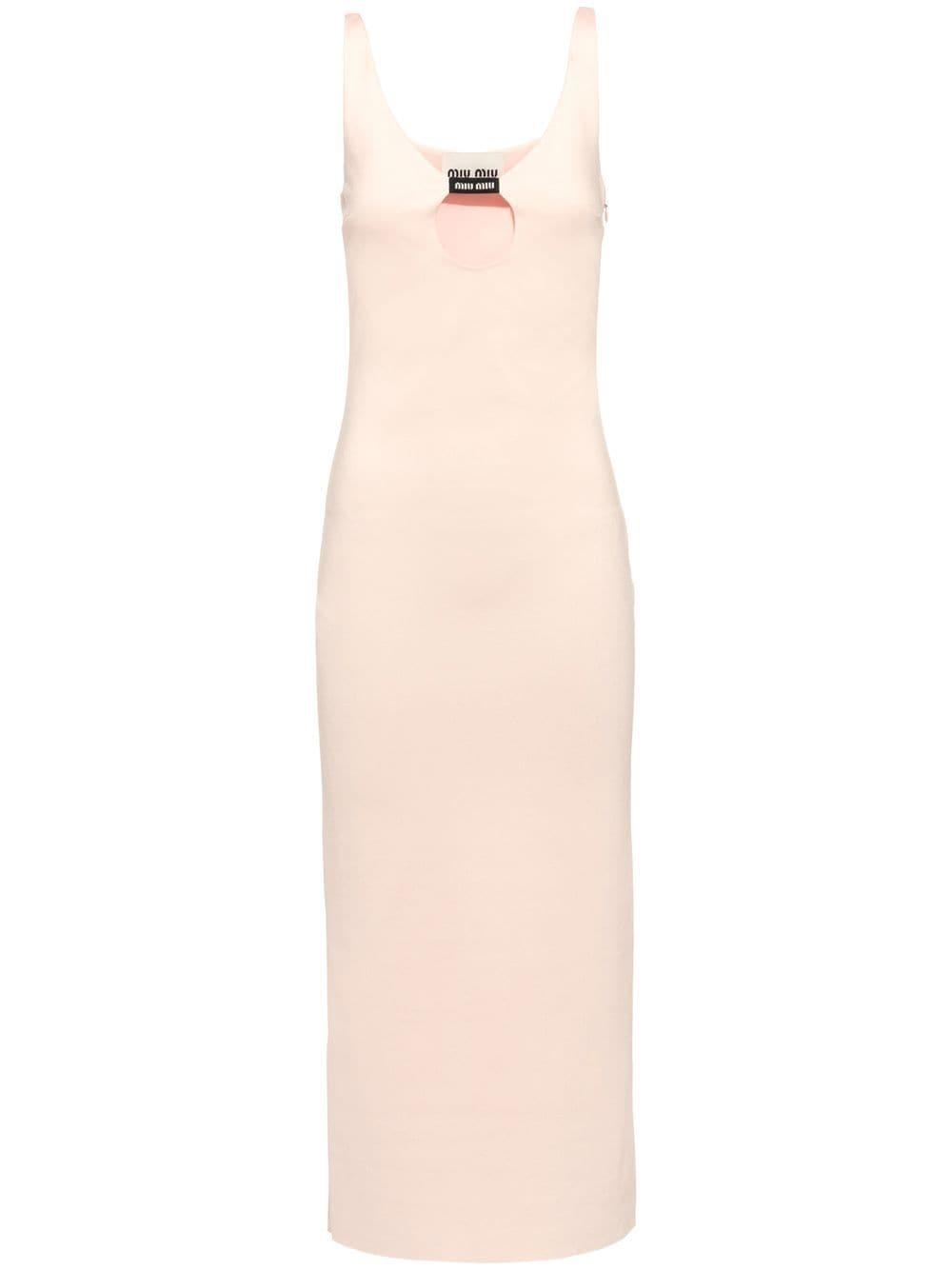 stretch-jersey keyhole-neck dress