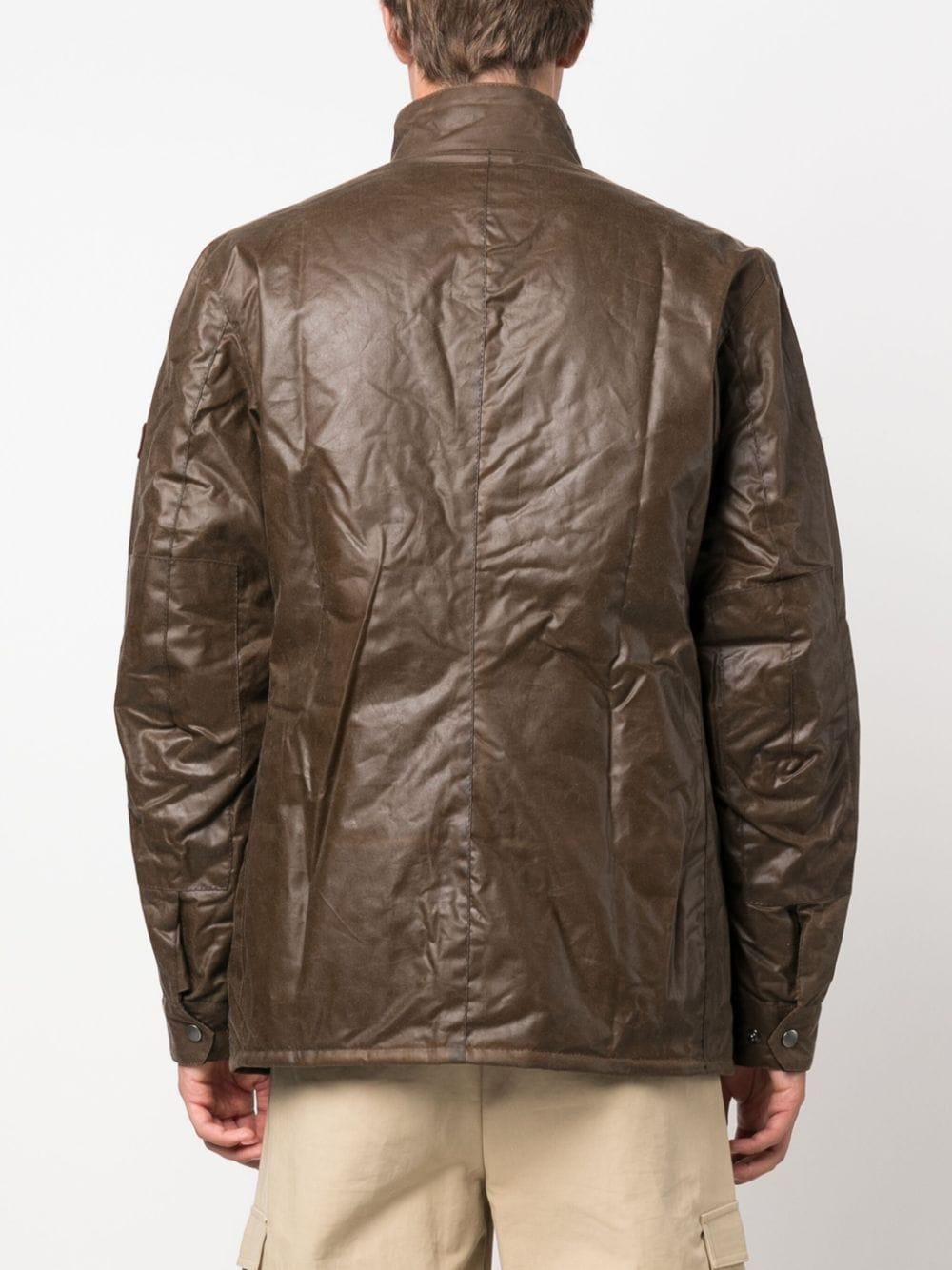 press-stud crinkled raincoat