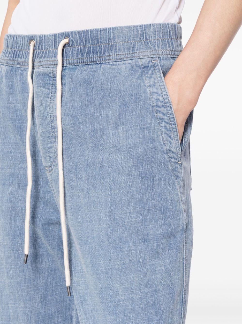 drawstring-waist denim trousers 