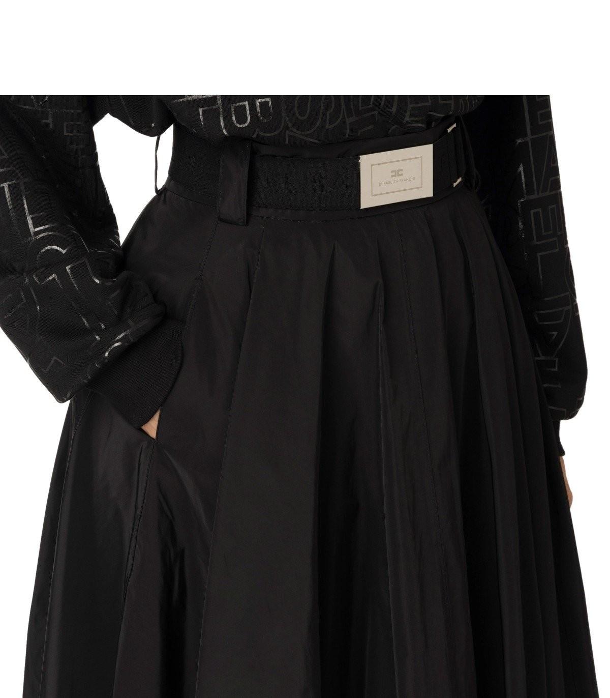 elisabetta franchi black nylon skirt