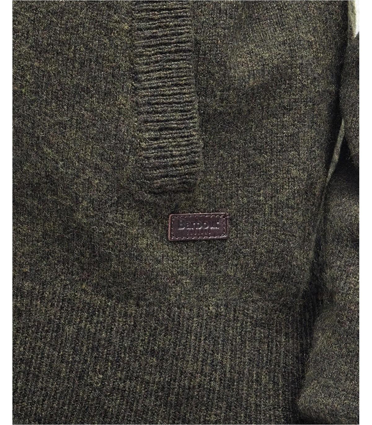 barbour essential patch green cardigan