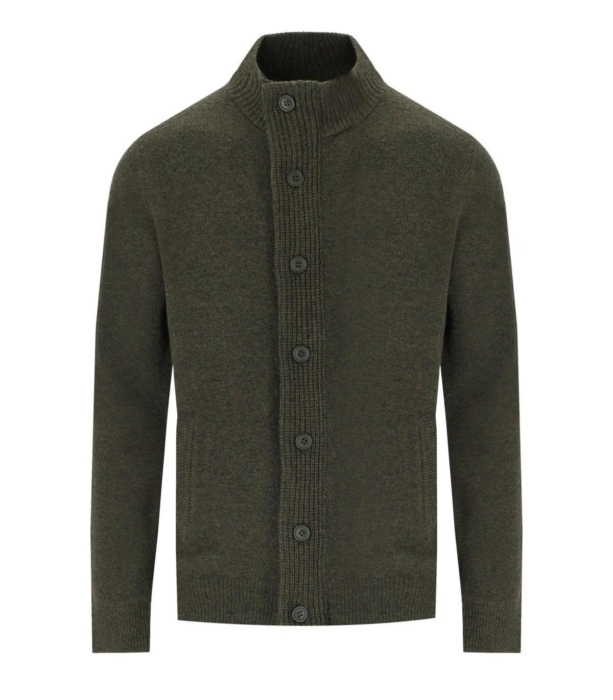 barbour essential patch green cardigan