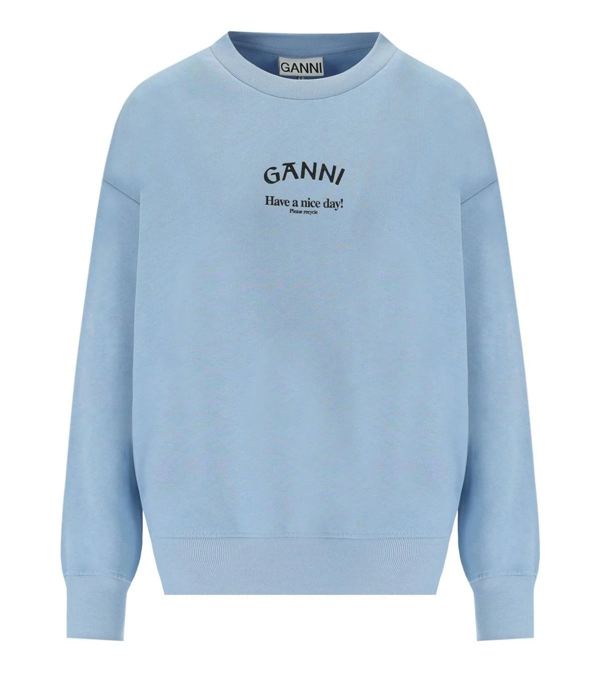 ganni isoli placid blue sweatshirt