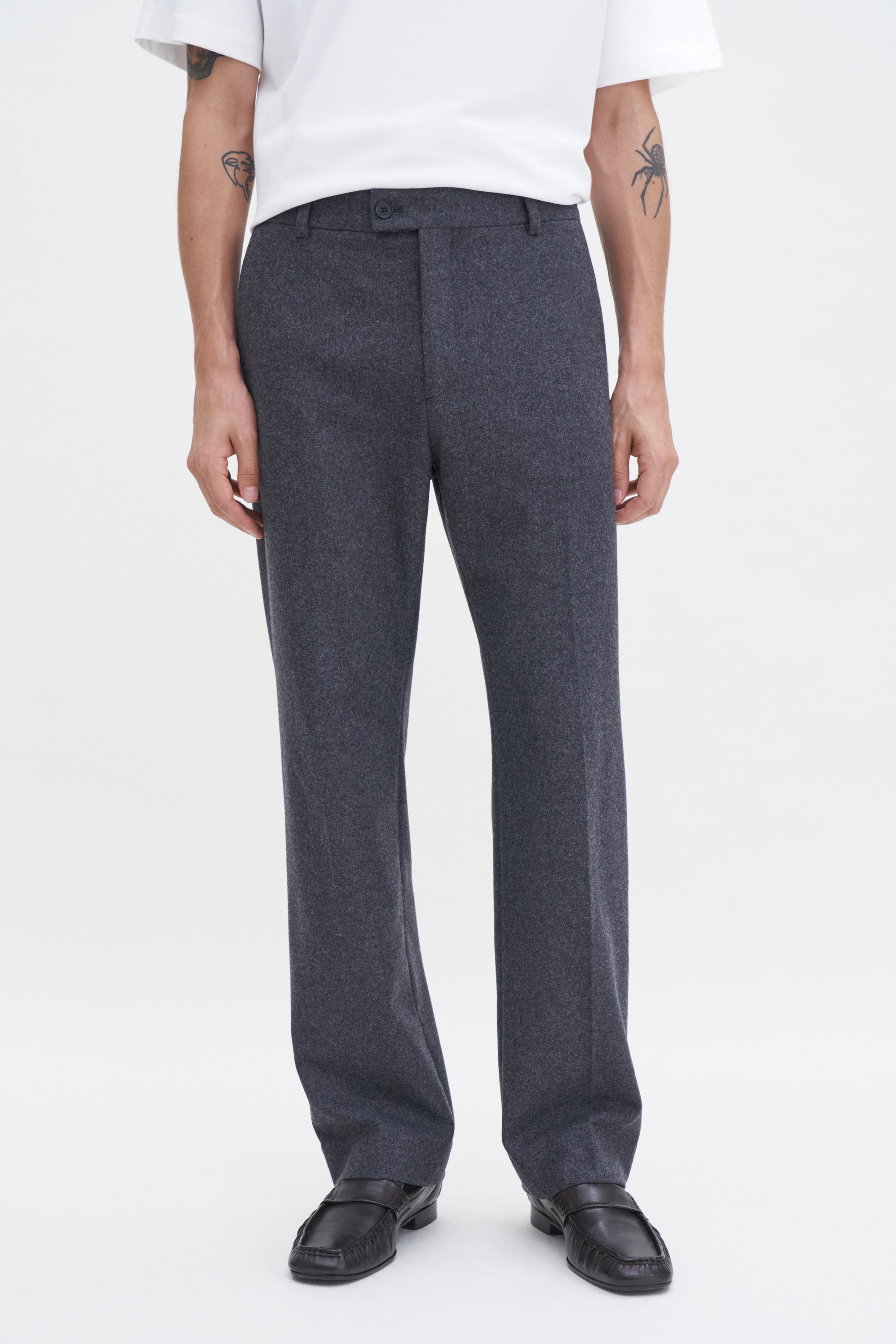 Brushed Wool Tailored Trousers