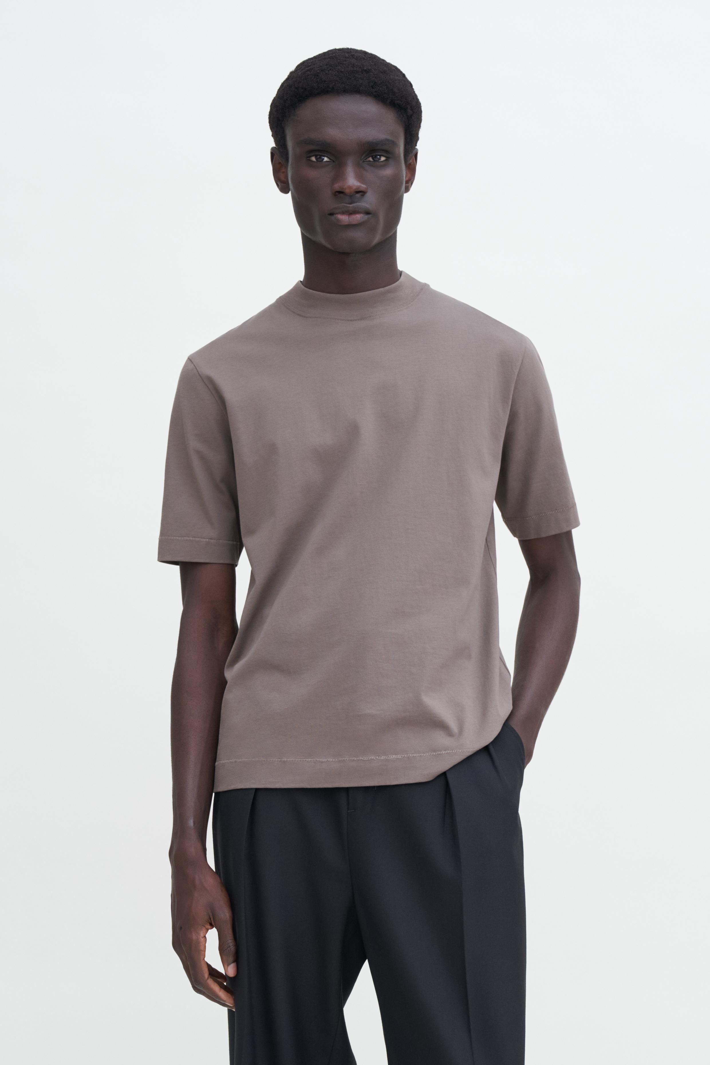 Mock Neck Cotton Tee