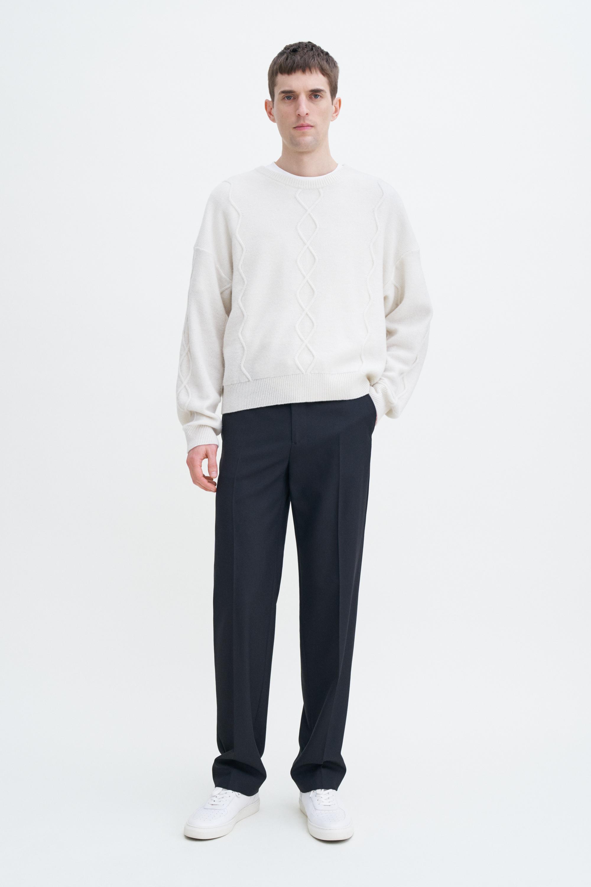 Straight Wool Trousers