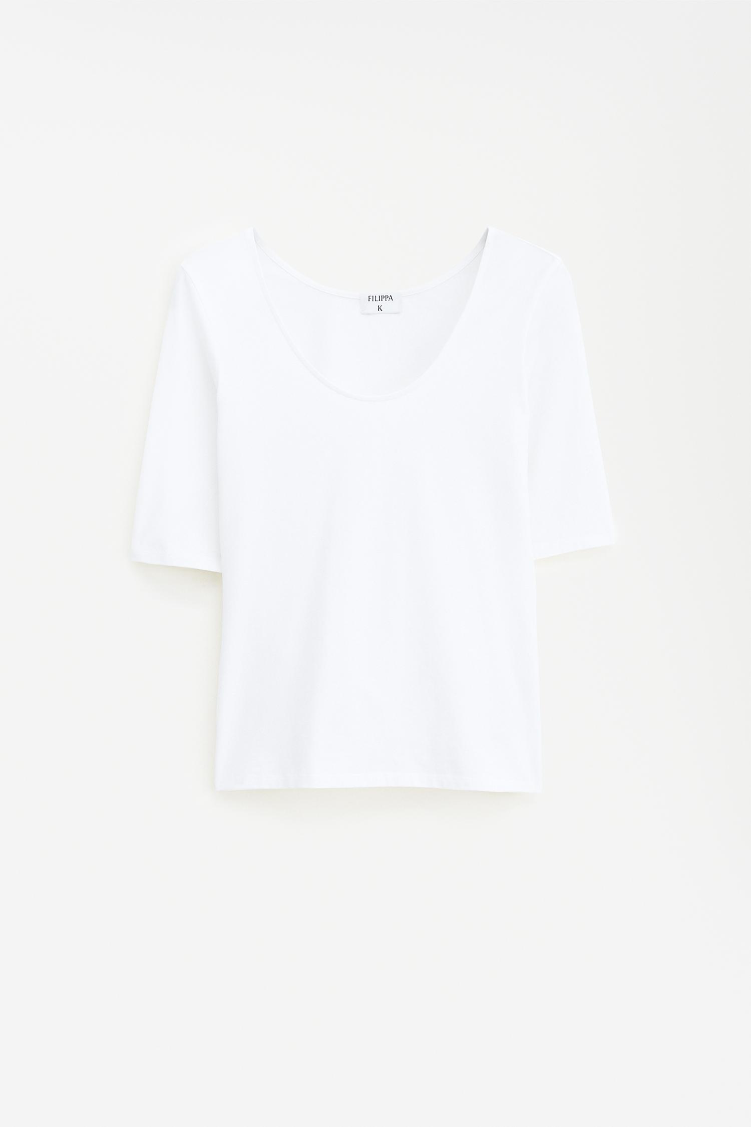 Cotton Stretch Scoop Neck Top