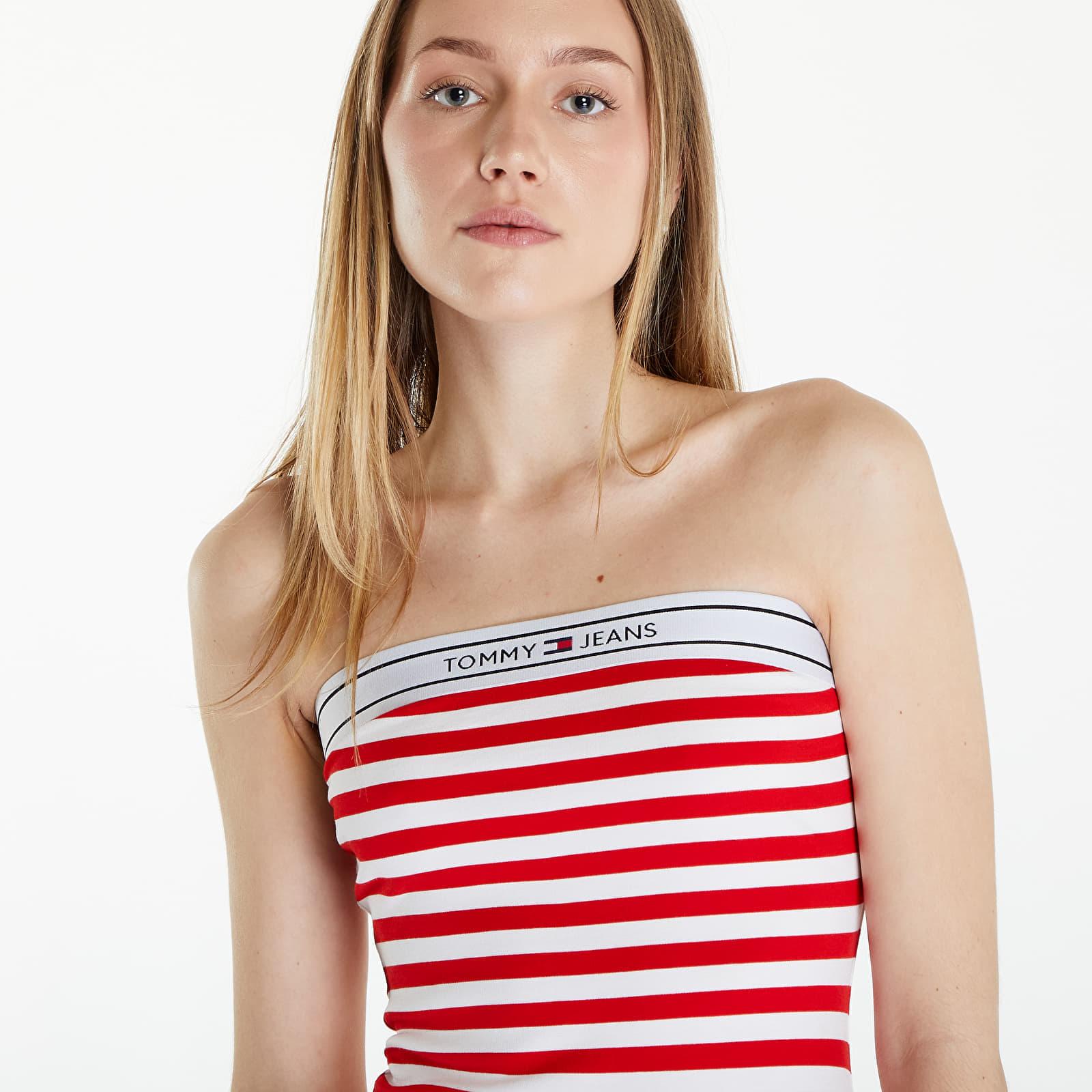 Tommy Jeans Logo Tape Stripe Knee Lenght Tube Dress