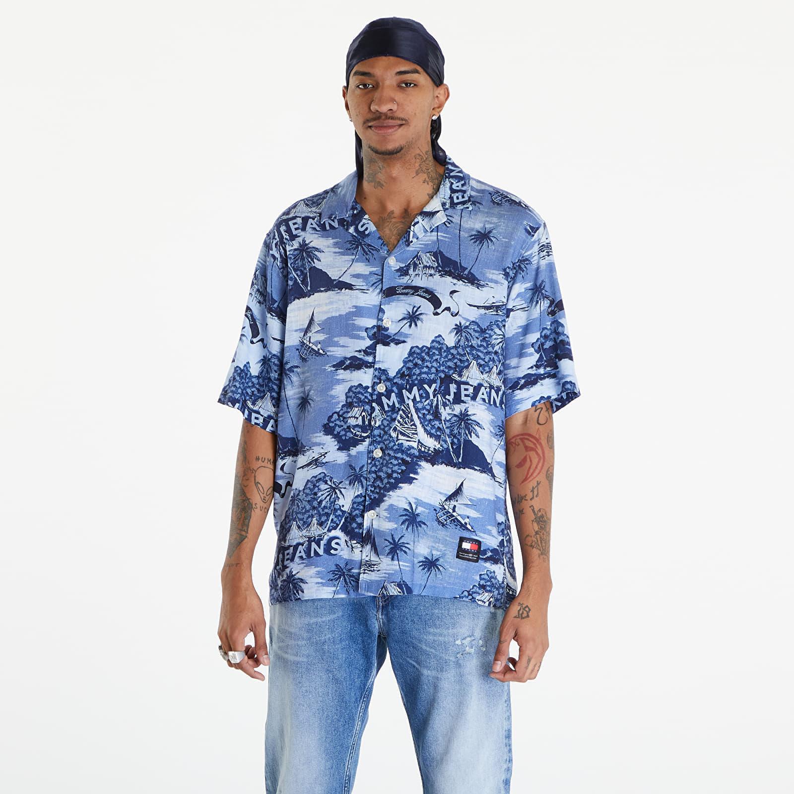 Shirt Tommy Jeans Hawaiian Print Camp Collar Short Sleeve Shirt