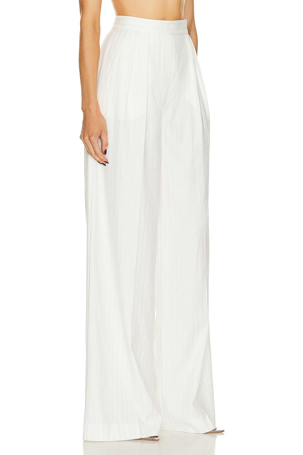 Pinstripe Pleat Wide Leg Trouser