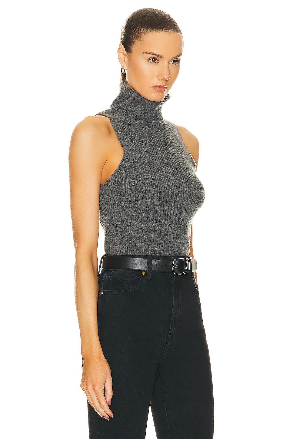 Rib Sleeveless Turtleneck Sweater