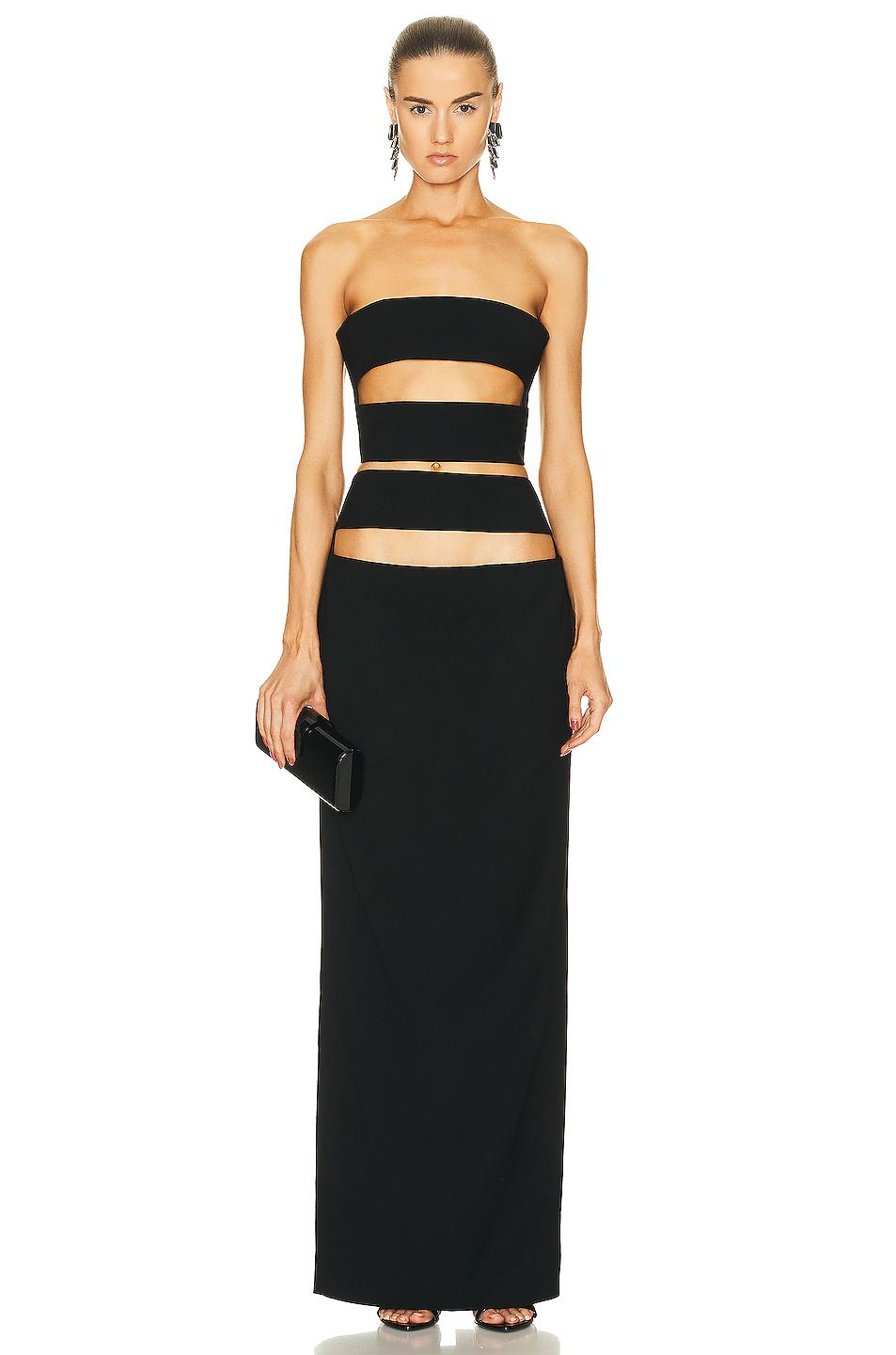 Horizontal Cutout Bandage Maxi Dress