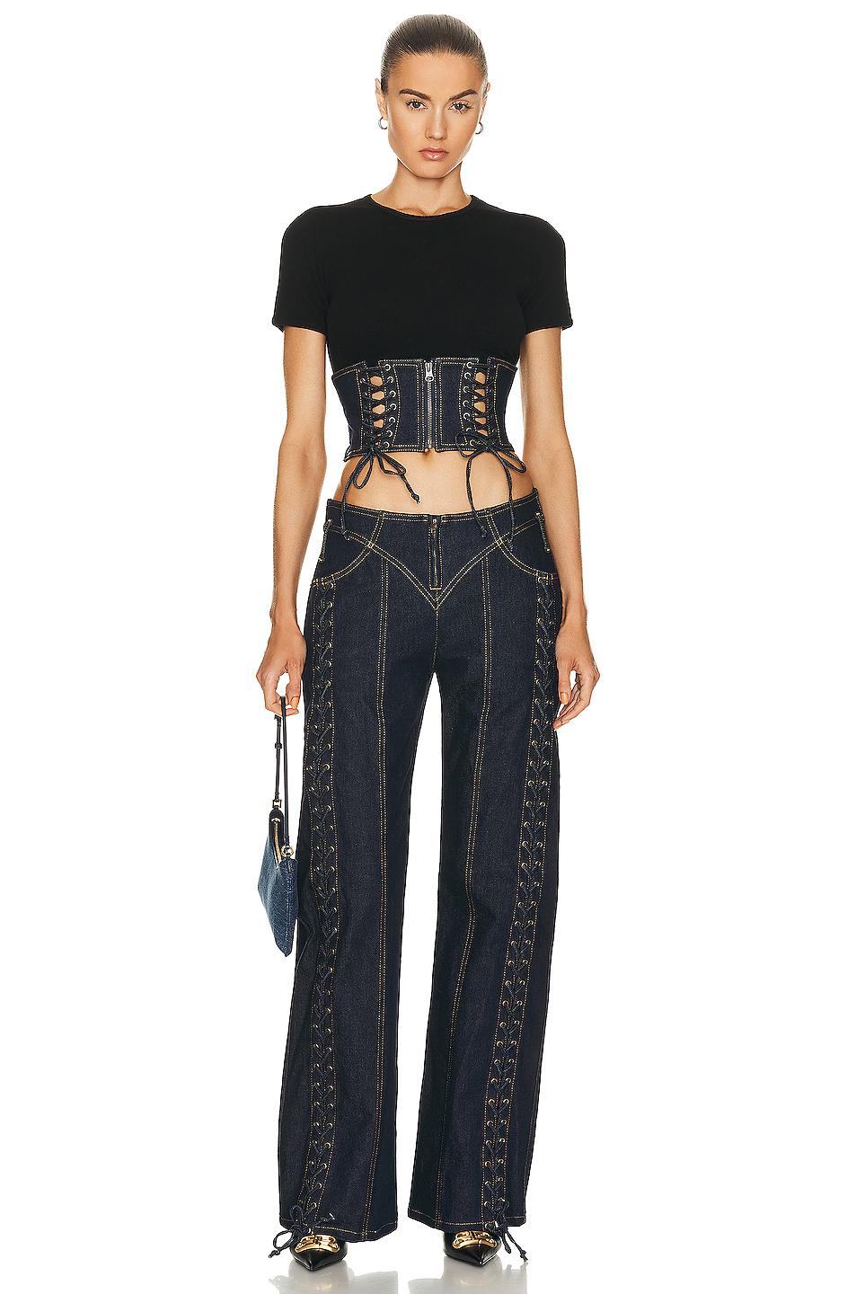 Laced Denim Waist Corset