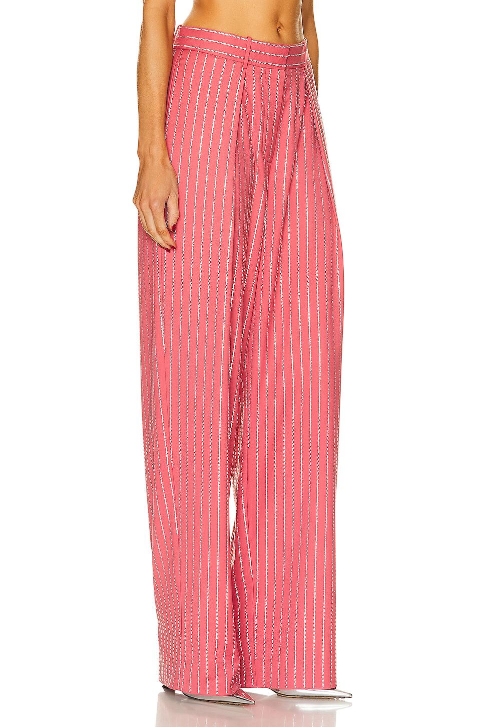 Low Rise Crystal Pinstripe Pleat Trouser