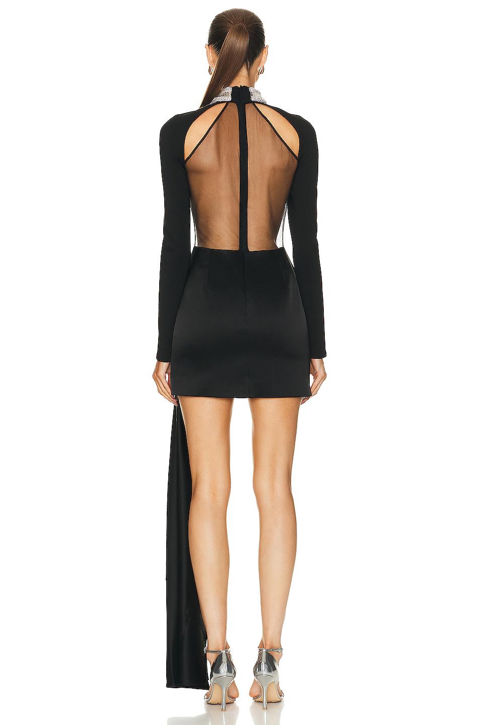 For FWRD Sheer Crystal Halter Mini Dress