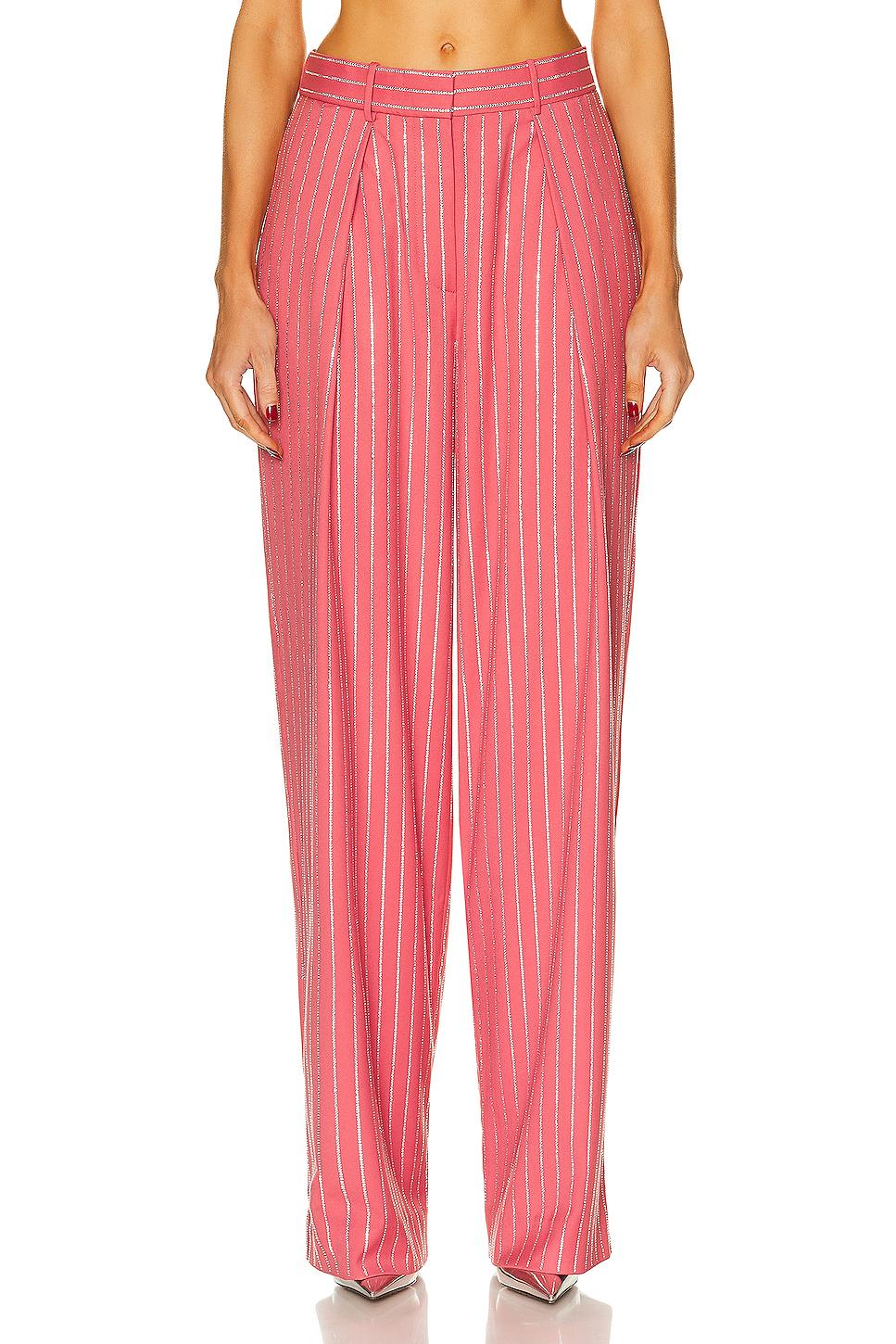 Low Rise Crystal Pinstripe Pleat Trouser