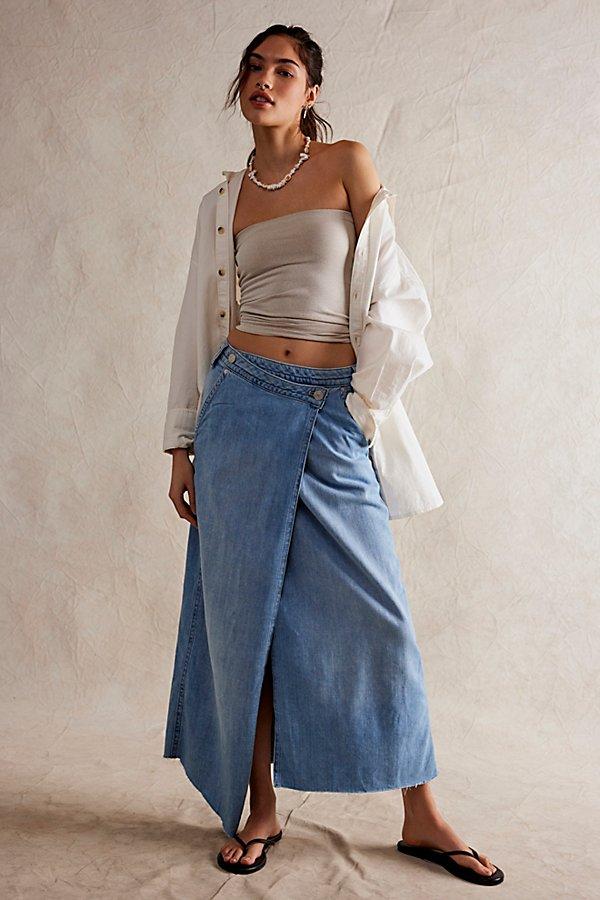 We The Free Roxie Denim Wrap Skirt