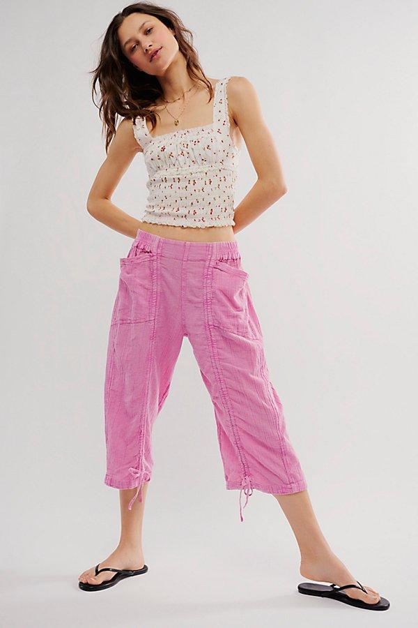 Gianna Ruched Gaucho Pull-On Pants