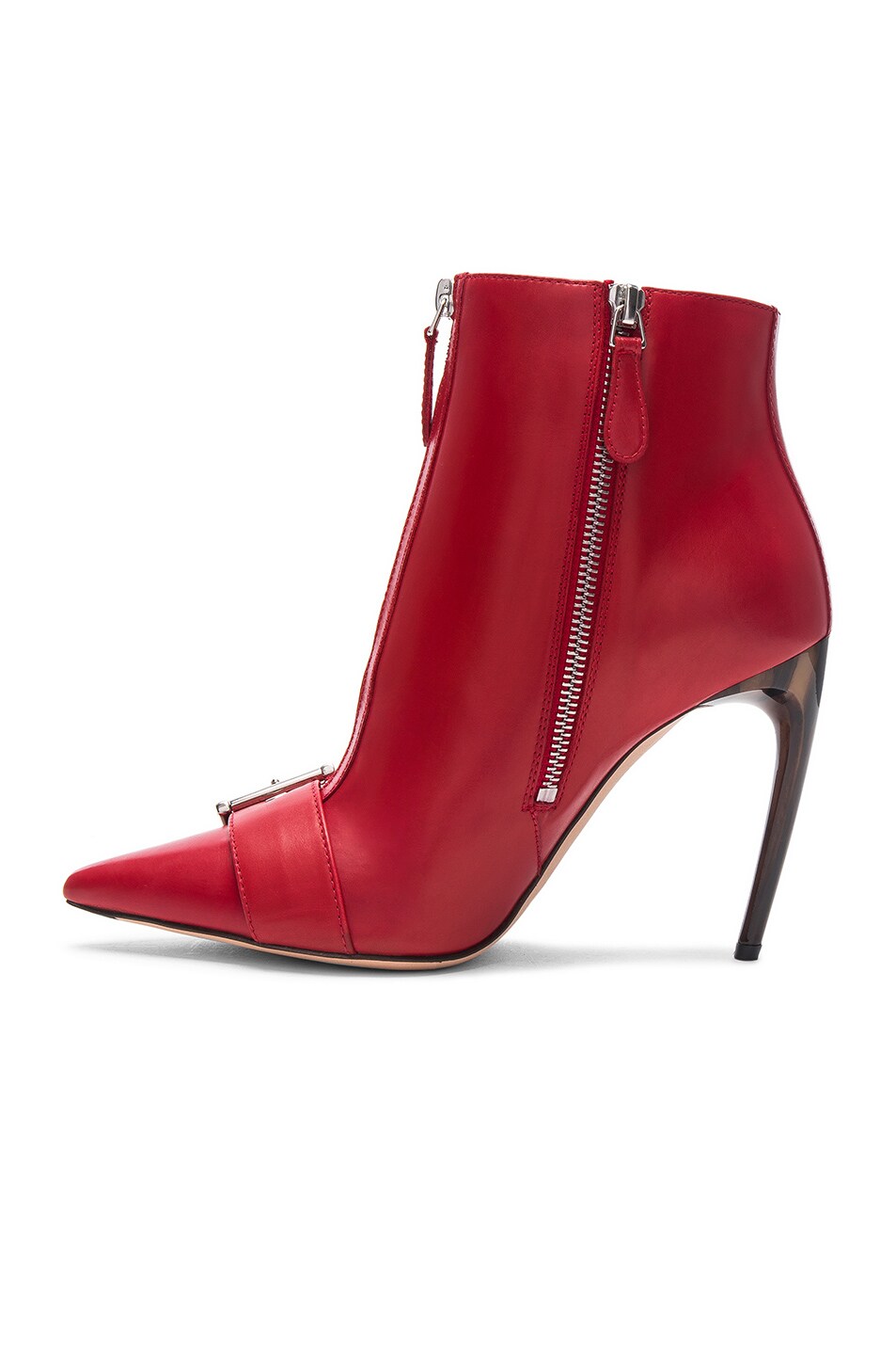 Zip Front Leather Booties