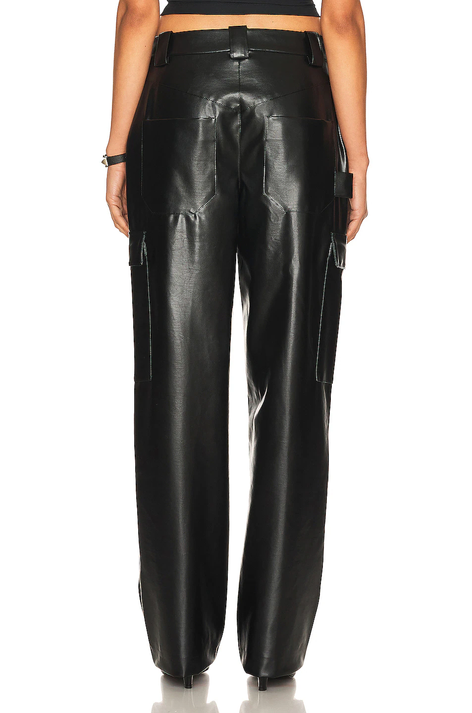 Waterbased Faux Leather Cargo Pant