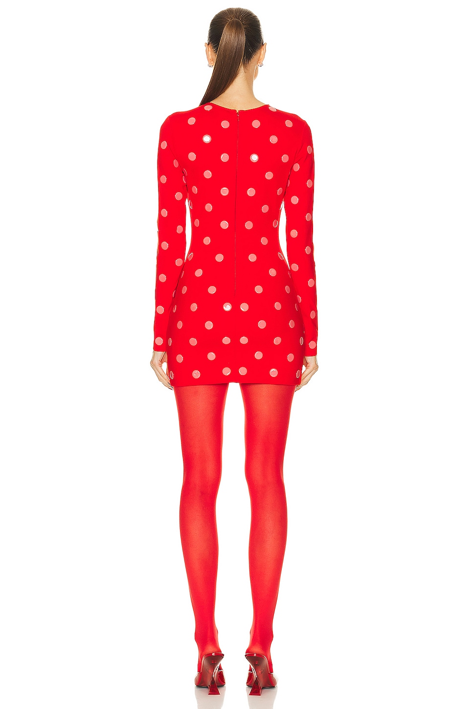 Polka Dot Long Sleeve Mini Dress